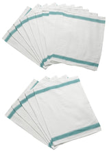 Load image into Gallery viewer, Herringbone Cotton Tea Towels with Green Stripe Detail (Various Quantities)