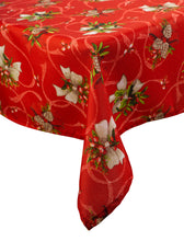 Load image into Gallery viewer, Christmas Holly & Bow Pattern Table Cloth ( 2 Sizes)