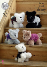 Load image into Gallery viewer, King Cole Tinsel Knitting Pattern - Small or Large Westie Style Dogs (9056)