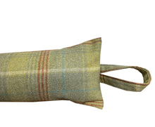 Load image into Gallery viewer, Green Blue & Red Check Wool Draught Excluder 3ft