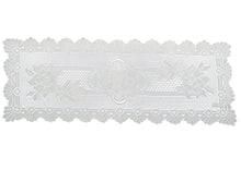 Load image into Gallery viewer, Monica Lace Traditional Rose Pattern Table Runner (Cream or White)
