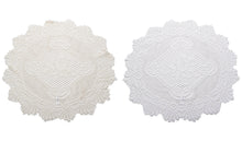 Load image into Gallery viewer, Pair of Floral Monica Lace Large Doilies (20" Round)