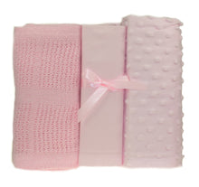 Load image into Gallery viewer, 3 Piece Moses Basket or Pram Set - Blankets & Fitted Sheet (Various Colours)