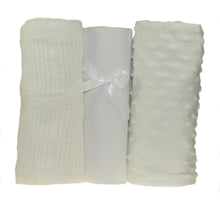 Load image into Gallery viewer, 3 Piece Moses Basket or Pram Set - Blankets & Fitted Sheet (Various Colours)