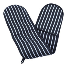 Load image into Gallery viewer, Striped Double Oven Glove or Gauntlet (Navy)