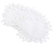 Load image into Gallery viewer, Pack of Handmade Batten Lace Doilies - White (6" or 8")