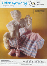 Load image into Gallery viewer, Baby 4 Ply Knitting Pattern  Long Sleeved Angel Top, Bonnet & Shoes (PG 730)