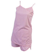 Load image into Gallery viewer, Ladies Combed Cotton Polka Dot Shortie Pyjamas S - XL (Aqua or Pink)