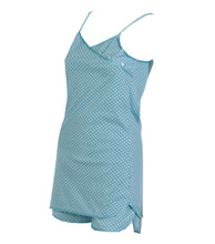 Load image into Gallery viewer, Ladies Combed Cotton Polka Dot Shortie Pyjamas S - XL (Aqua or Pink)