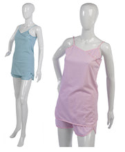 Load image into Gallery viewer, Ladies Combed Cotton Polka Dot Shortie Pyjamas S - XL (Aqua or Pink)