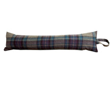 Load image into Gallery viewer, Purple Blue & Grey Check Wool Draught Excluder 3ft