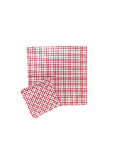 Load image into Gallery viewer, Pack of 10 Gingham Check 100% Cotton Napkins 14” x 14” (Red or Blue)
