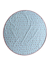 Load image into Gallery viewer, Floral Patchwork & Gingham Round Tablecloth 54” with One Pack of Napkins (Red or Blue)