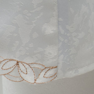 Macrame Arm Caps & Chair Backs with Embroidered Flower Detail & Leaf Style Trim