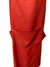 Load image into Gallery viewer, Red Linen Loose Smock Apron with Pockets 42” x 38”