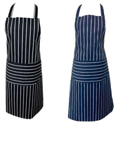 Load image into Gallery viewer, Striped Butchers Full Bib Apron with Curved Pocket (2 Colours)