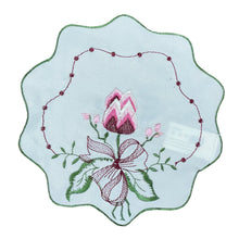 Load image into Gallery viewer, Pack of 6 Embroidered Tulip & Scallop Edge Doilies (2 Sizes)