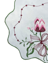 Load image into Gallery viewer, Pack of 6 Embroidered Tulip & Scallop Edge Doilies (2 Sizes)