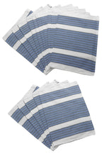 Load image into Gallery viewer, Pack of Cotton Tea Towels with White & Blue Striped Detail (Various Quantities)