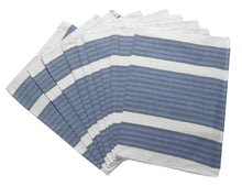 Load image into Gallery viewer, Pack of Cotton Tea Towels with White & Blue Striped Detail (Various Quantities)