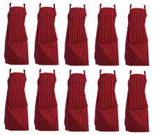 Load image into Gallery viewer, 100% Cotton Woven Stripe Butchers Apron with Pocket (Various Colours)