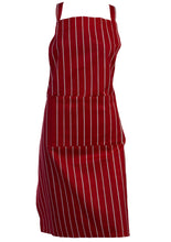 Load image into Gallery viewer, 100% Cotton Woven Stripe Butchers Apron with Pocket (Various Colours)
