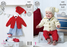 Load image into Gallery viewer, King Cole DK Knitting Pattern - Baby Cardigans & Hat (4648)