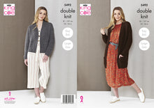 Load image into Gallery viewer, King Cole Double Knitting Pattern - Ladies Edge to Edge Jackets (5492)