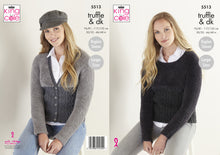 Load image into Gallery viewer, King Cole Truffle & DK Knitting Pattern - Ladies Sweater & Cardigan (5513)