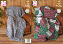 Load image into Gallery viewer, King Cole Super Chunky Knitting Pattern - Blankets Bed Runner & Cushion (5782)