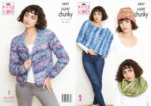 Load image into Gallery viewer, King Cole Super Chunky Knitting Pattern - Ladies Jacket & Accessories (5837)