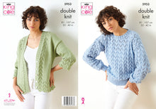 Load image into Gallery viewer, King Cole Double Knit Knitting Pattern - Ladies Sweater & Cardigan (5953)