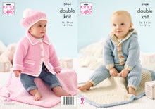 Load image into Gallery viewer, King Cole DK Knitting Pattern - Baby Jackets Leggings Blanket &amp; Hat (5964)