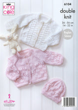 Load image into Gallery viewer, King Cole Double Knit Knitting Pattern 6104 - Raglan Jacket, Top, Cardigan & Hat