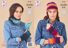 Load image into Gallery viewer, King Cole Womens Double Knit Knitting Pattern - Ladies Winter Accessories (6112)