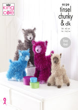 Load image into Gallery viewer, King Cole Tinsel Chunky Knitting Pattern - Alpacas (9129)