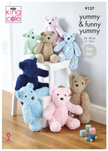 Load image into Gallery viewer, King Cole Yummy & Funny Yummy Knitting Pattern - Teddies (9137)