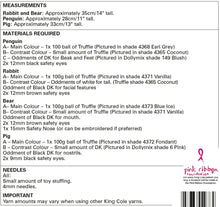 Load image into Gallery viewer, King Cole Truffle Knitting Pattern - Flat Snuggle Toys (9145)