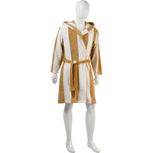 Load image into Gallery viewer, https://images.esellerpro.com/2278/I/101/535/HC01300-mens-unisex-knee-length-striped-robe-coffee-white-1.jpg