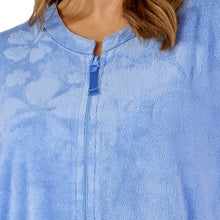 Load image into Gallery viewer, https://images.esellerpro.com/2278/I/177/211/HC3306-slenderella-ladies-womens-floral-embossed-zip-robe-blue-close-up-1.jpg