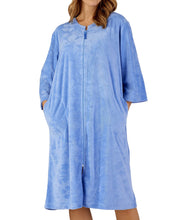 Load image into Gallery viewer, https://images.esellerpro.com/2278/I/177/211/HC3306-slenderella-ladies-womens-floral-embossed-zip-robe-blue.jpg
