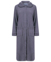 Load image into Gallery viewer, https://images.esellerpro.com/2278/I/182/469/HC4301-slenderella-ladies-button-up-robe-dressing-gown-house-coat-dark-grey.jpg