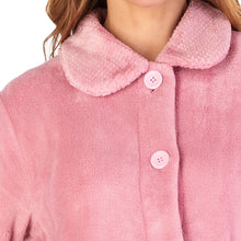 Load image into Gallery viewer, https://images.esellerpro.com/2278/I/182/469/HC4301-slenderella-ladies-button-up-robe-dressing-gown-house-coat-pink-close-up-1.jpg