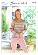 James Brett Chunky Knitting Pattern - Ladies Sweater (JB435)