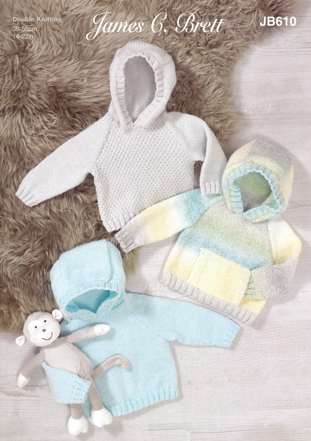 James Brett Double Knitting Pattern - Baby Hoodies (JB610)
