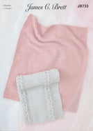 James Brett Chunky Knitting Pattern - Baby Blankets (JB733)