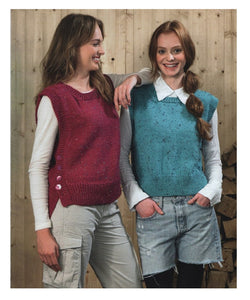 James Brett Knitting Pattern - Ladies Slipover Vests (JB891)
