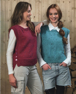 James Brett Knitting Pattern - Ladies Slipover Vests (JB891)
