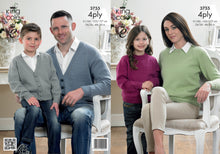 Load image into Gallery viewer, King Cole 4 Ply Knitting Pattern  3755 Cardigans & Sweaters