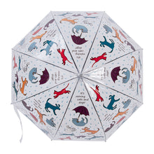 Load image into Gallery viewer, Esschert Design It's Raining Cats & Dogs Transparent Umbrella (80cm Diameter)